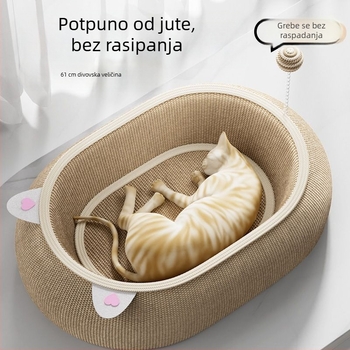 Mačje gnijezdo za sve sezone, sisalo gnijezdo za spavanje, veliko, otporno i bez opadanja dlaka, grebalica