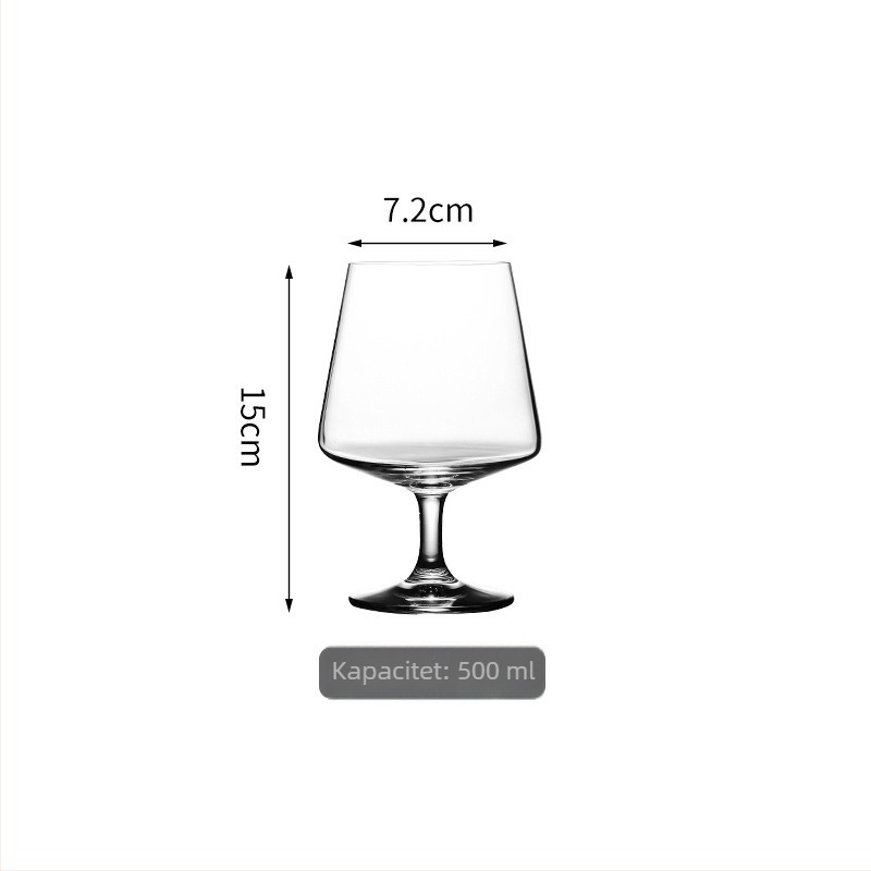 Set čaša za crveno vino u europskom stilu, visoke staklene čaše i čaše za brandy, dostupno u setovima od 6 ili 2 komada