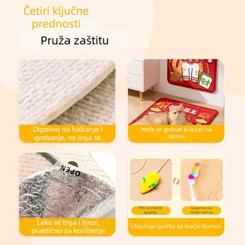 Mačji penjački madrac s pravim kutem, otporan na ogrebotine, zidna naljepnica i grebalica