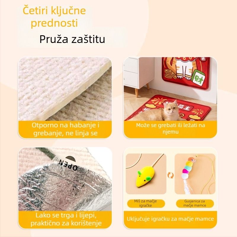 Mačji penjački madrac s pravim kutem, otporan na ogrebotine, zidna naljepnica i grebalica
