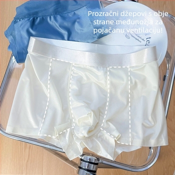Muške bezšivne bokserice od pamuka, prozračne, elastične, antibakterijske, udobne, srednjeg struka