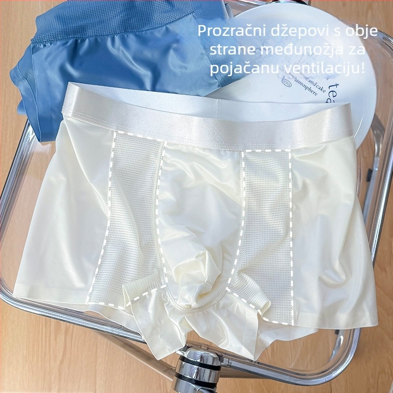 Muške bezšivne bokserice od pamuka, prozračne, elastične, antibakterijske, udobne, srednjeg struka