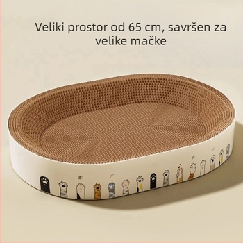 Integrirano mačje grebalno daska i gnijezdo, zaobljenog oblika, otporno na grebanje i habanje, bez vlakana, od valovitog papira, mačje igračke