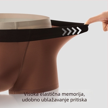 Muške gaćice s satenskim završetkom od ledene svile, antibakterijski materijal, boxer briefs bez šavova za ljeto