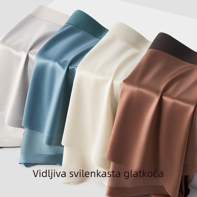 Muške gaćice s satenskim završetkom od ledene svile, antibakterijski materijal, boxer briefs bez šavova za ljeto