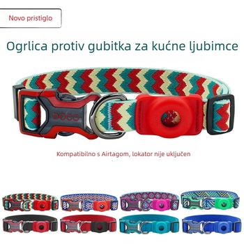 Ovratnik za psa s AirTag silikonskim kućištem, antiizgubljenje, najlon