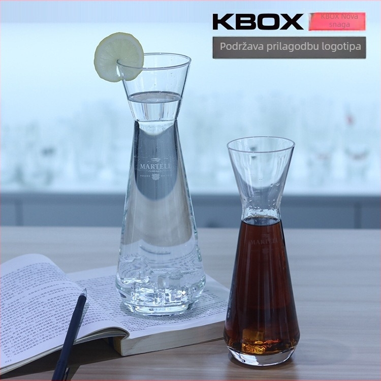 KBOX kristalni dekantor za vino s mogućnošću prilagodbe logotipa, bar dispenser za pića, posuda za napitke i sokove, 801–900 ml, bijela, kutija u boji