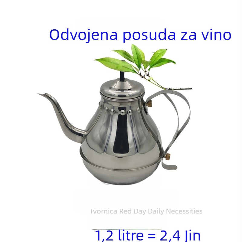 Nerđajući čelični dekanter s filtrom za posluživanje čaja i zagrijavanje vina