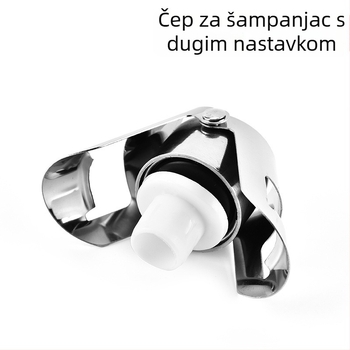 Nerđajući čelični čep za šampanjac s dugim vratom, metalni čep za vino za kućnu upotrebu, sklopivi čep za gazirana vina