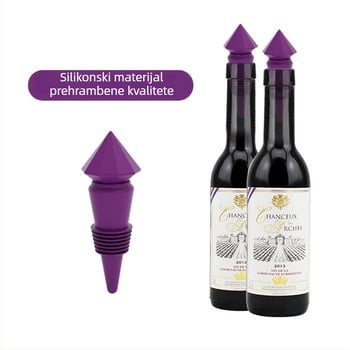Zatvarač boce vina od silikonskog materijala, čep za šampanjac, jednostavan dizajn, brtvi crveno vino
