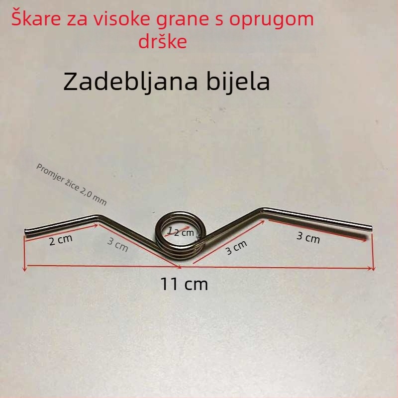Škarice za podrezivanje visokih grana sa oprugom — škarice za voćke, V‑oblik pojačane opruge, ergonomska ručka