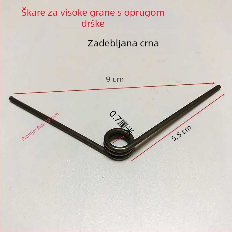 Škarice za podrezivanje visokih grana sa oprugom — škarice za voćke, V‑oblik pojačane opruge, ergonomska ručka