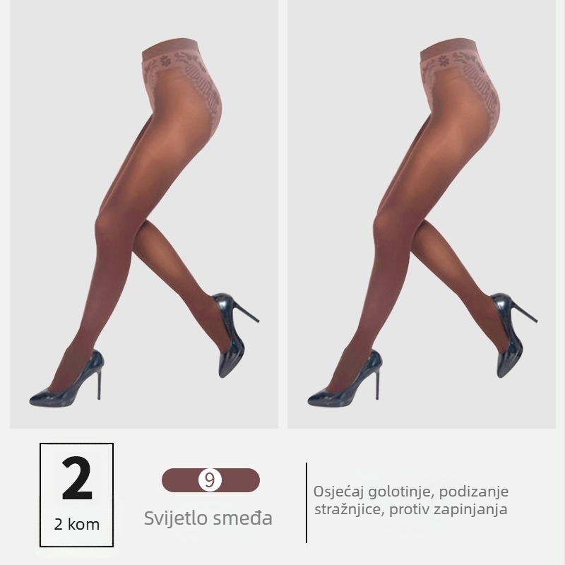 Baršunaste tajice s anti-piling efektom, bikini kroj, plus veličina, dužina gležnja, najlon