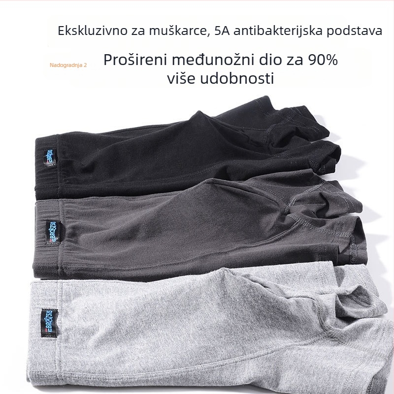 Jiachuan Muške bokserice od 100% pamuka, bezšivne, antibakterijska prepona, srednji pojas, prozračan i udoban