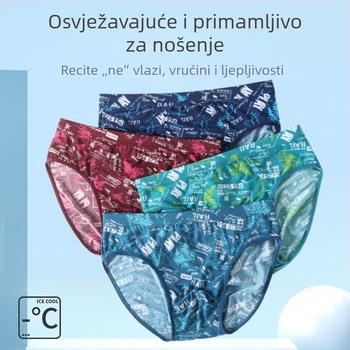 Muške Ice Silk gaćice, ultra tanke, dišne, brzo se suše, visok pojas, plus veličina