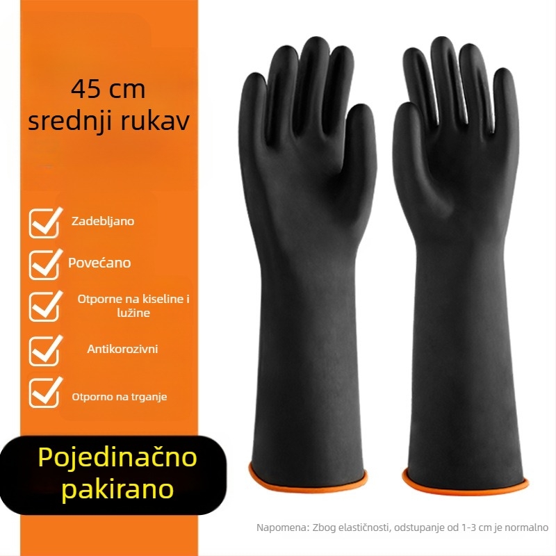 Lateks rukavice otporne na kemikalije, otporne na kiseline i baze, otporne na habanje, debele gumene rukavice