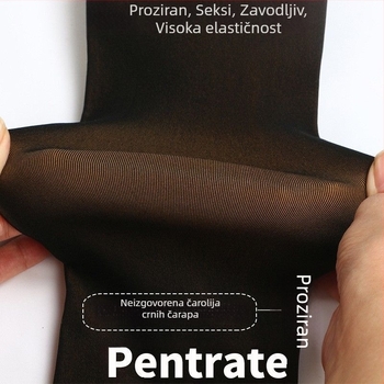 Zimske najlon čarape s flis podstavom, tople i debele, efekt kože, pogodne za vanjsku upotrebu