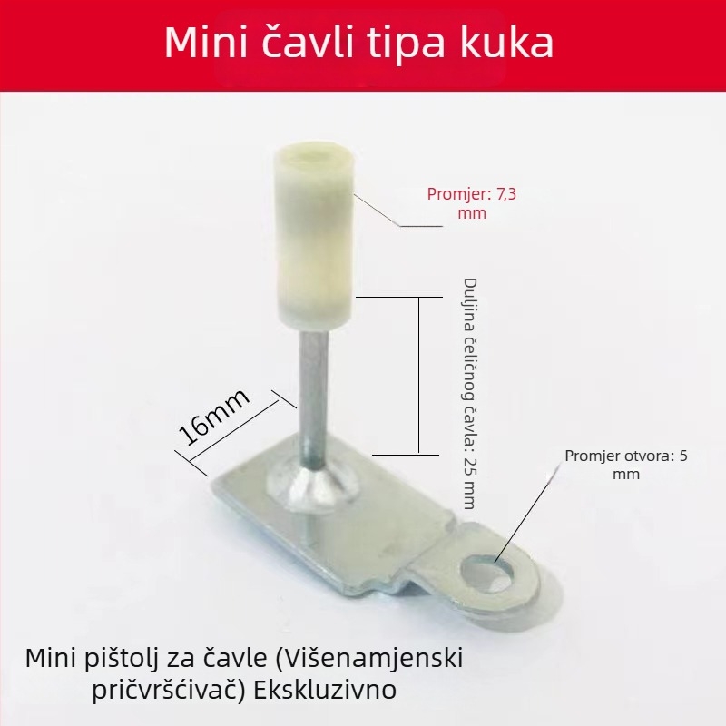 Pneumatski pištolj za čavle za stropne kabelske kanale, instalacija nadzora i HVAC — ručni betonski tišilo