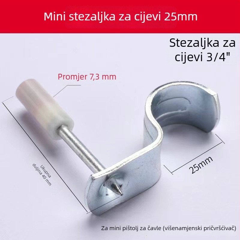 Pneumatski pištolj za čavle za stropne kabelske kanale, instalacija nadzora i HVAC — ručni betonski tišilo