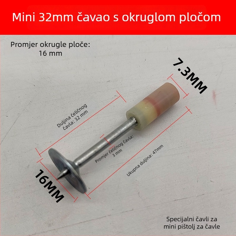 Pneumatski pištolj za čavle za stropne kabelske kanale, instalacija nadzora i HVAC — ručni betonski tišilo