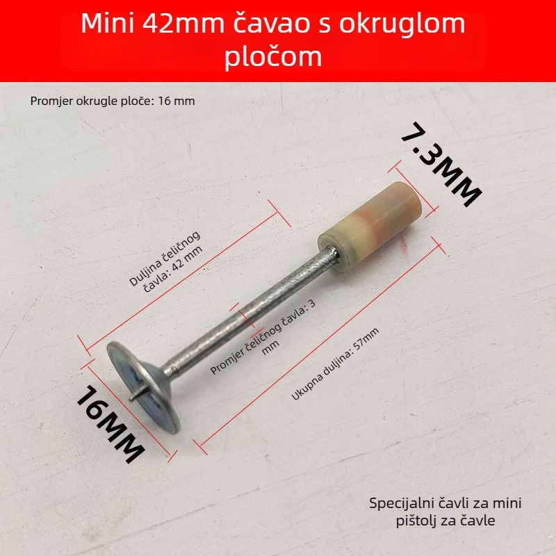 Pneumatski pištolj za čavle za stropne kabelske kanale, instalacija nadzora i HVAC — ručni betonski tišilo