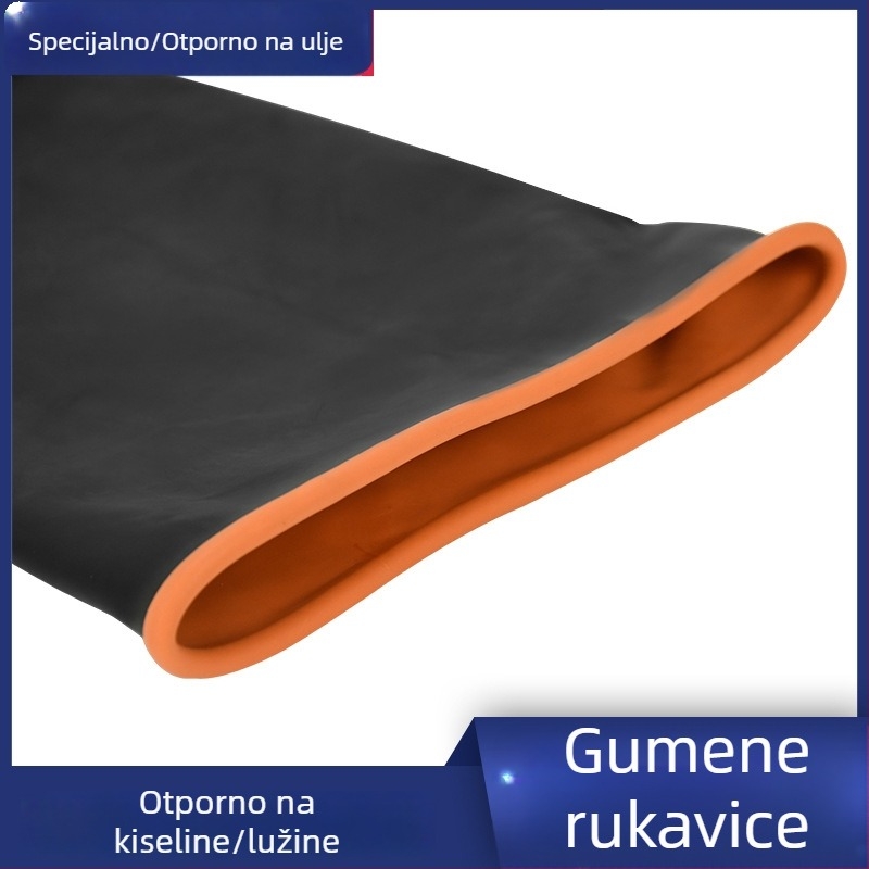 Dvobojne industrijske rukavice od gume, dvostruki sloj, otporne na kiseline i baze, otporne na ulje, izdržljive