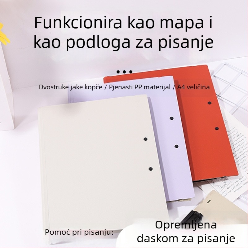 A4 klipboard sa snažnim dvostrukim klipom, čvrstim kućištem, višenamjenska ploča za pisanje