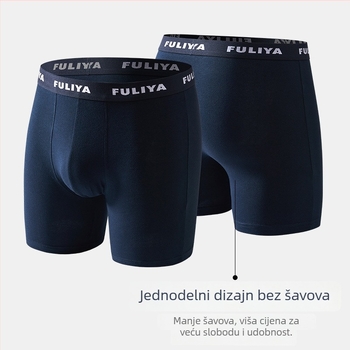Muške boxerice od 100% pamuka, duge, prozračne za ljeto, velika veličina, anti-trenje u području prepona, sportsko donje rublje