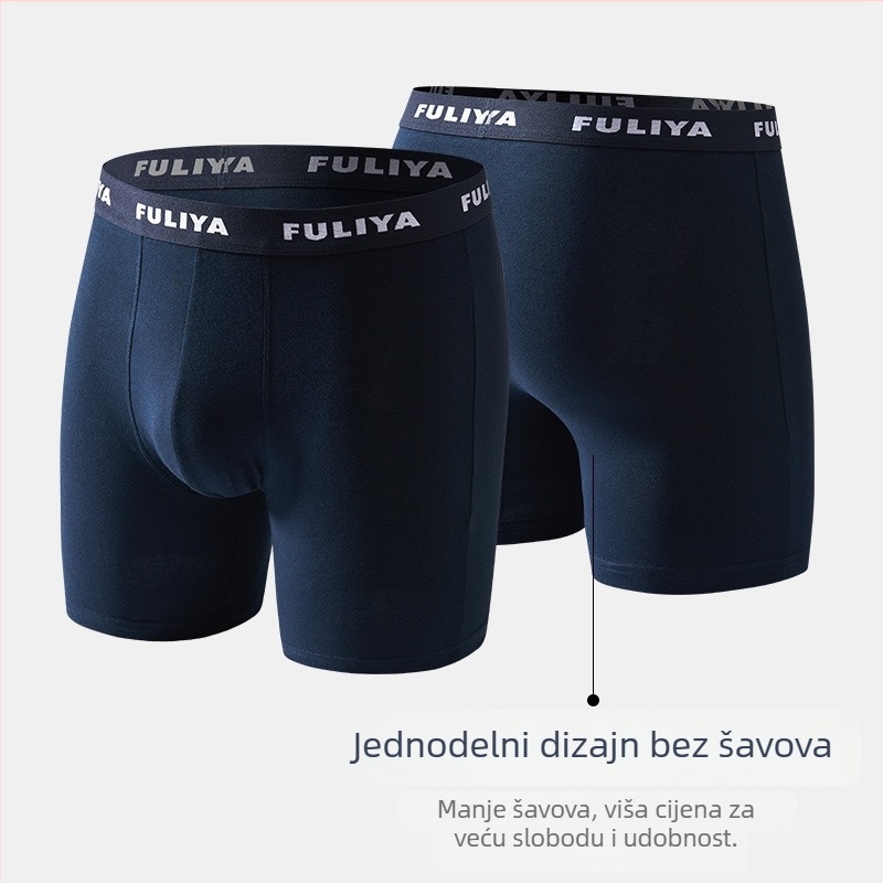 Muške boxerice od 100% pamuka, duge, prozračne za ljeto, velika veličina, anti-trenje u području prepona, sportsko donje rublje