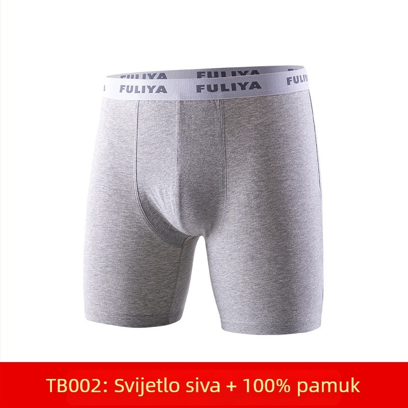 Muške boxerice od 100% pamuka, duge, prozračne za ljeto, velika veličina, anti-trenje u području prepona, sportsko donje rublje
