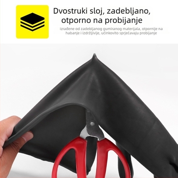 Industrijske rukavice otporne na kiseline i baze za kemijske eksperimente, debeli, vodootporni, crne gumene latex rukavice, otporne na habanje i protuklizne.