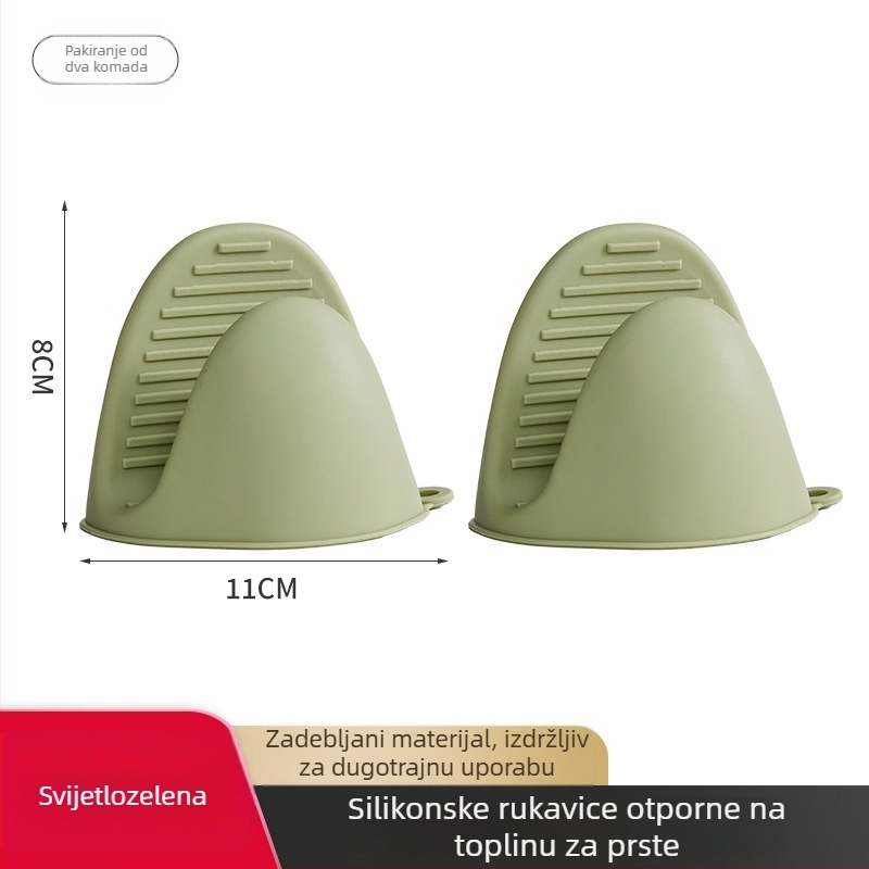 Deblje silikonske rukavice otporne na visoke temperature za kuhinju, pogodne za pečenje, pećnicu i mikrovalnu, protiv opeklina, s klipsom za ručku lonca