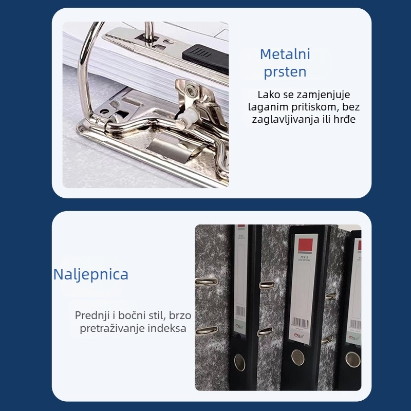 Folder za dokumente s perforacijom od 3 inča, organizator dokumenata za A4