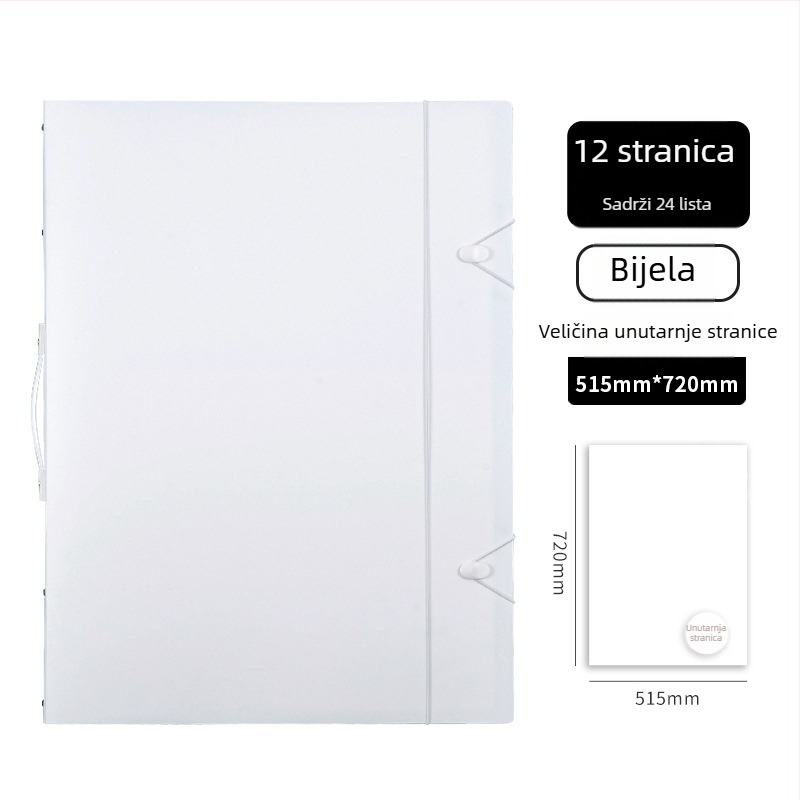 Prijenosni B2 album za slagalice — skladišni folder za 1000 dijelova, organizator za dovršene slagalice i zbirke plakata, dimenzije 70 × 50 cm