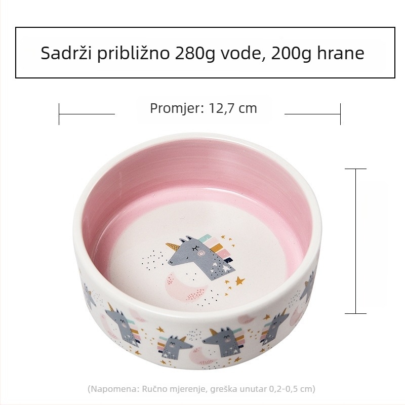 Nova keramička posuda za kućne ljubimce s motivom jednoroga, za pse i mačke, jednostavno za čišćenje