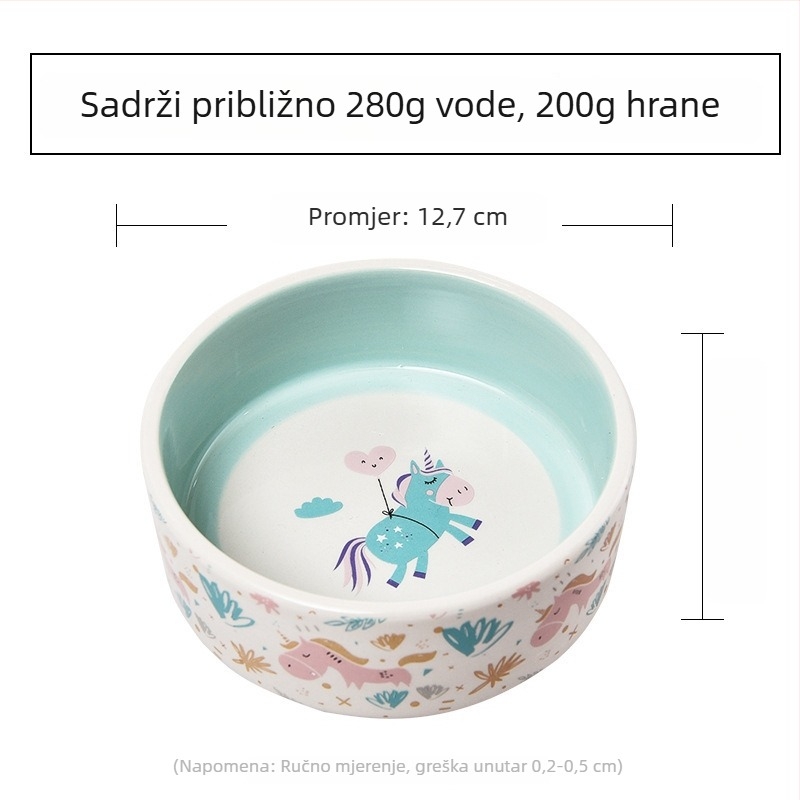 Nova keramička posuda za kućne ljubimce s motivom jednoroga, za pse i mačke, jednostavno za čišćenje