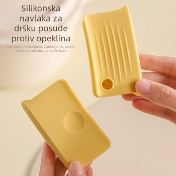 Silikonske zaštitne drške lonaca, zaštita od opeklina, toplinska izolacija, za lijevane lonce; set podložaka za ruke, držača i rukavica otpornih na visoke temperature
