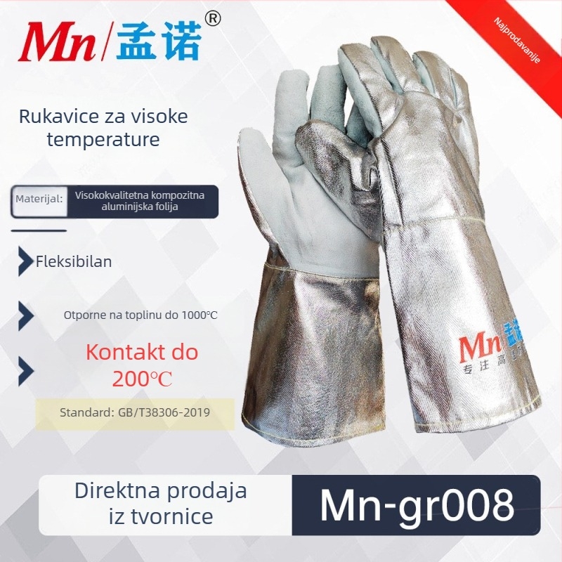 Mengnuo Mn-gr008 Rukavice od aluminijske folije otporne na visoke temperature do 1000 °C
