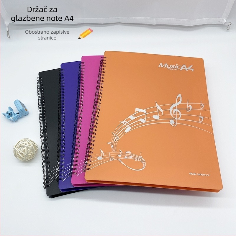 A4 FOLDER ZA PARTITURE ZA PIANO I GITARU, STUDENTSKA VIŠE FUNKCIJSKA MAPA ZA NOTE, PRILAGODLIVA, DVOSTRANA