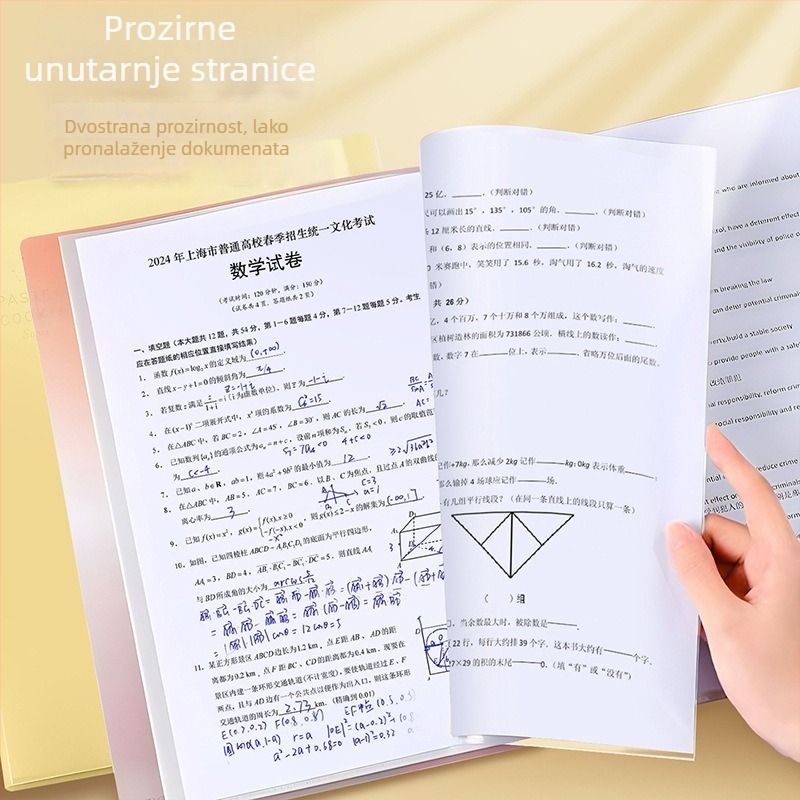 A4 Prozirni organizator dokumenata sa džepovima za umetke
