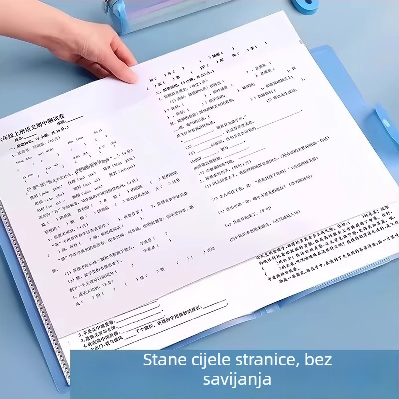 A3 knjiga za pohranu testova i dokumenata, organizator studijskih materijala za učenike