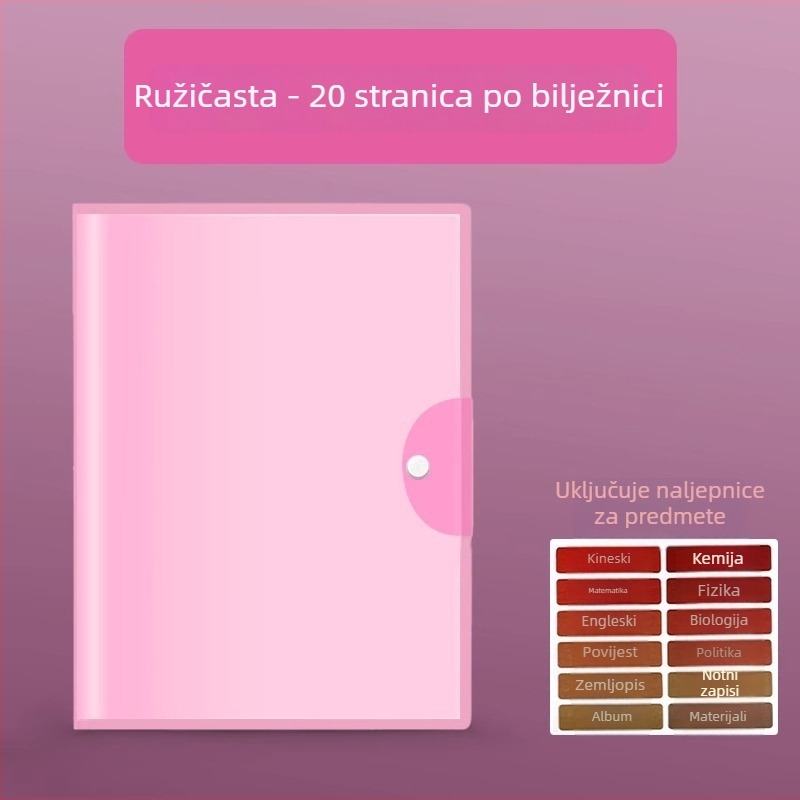 A3 knjiga za pohranu testova i dokumenata, organizator studijskih materijala za učenike