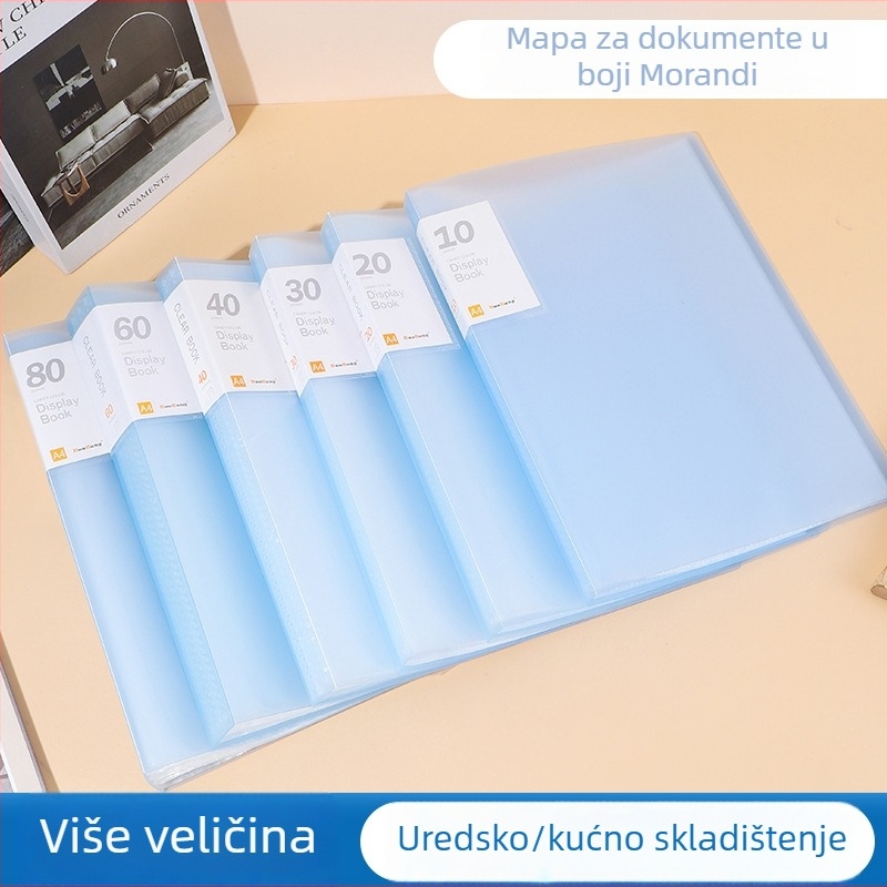 A4 mapa s prozirnim umetcima, višeslojna velika kapaciteta skladištenja, macaron boje, prilagodljivo vašem dizajnu