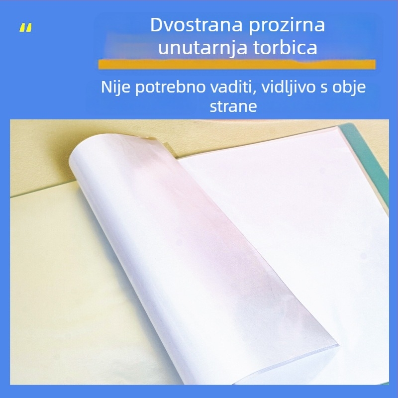 A4 mapa za testove i dokumente, šarena prozirna, za učenike od osnovne do srednje škole