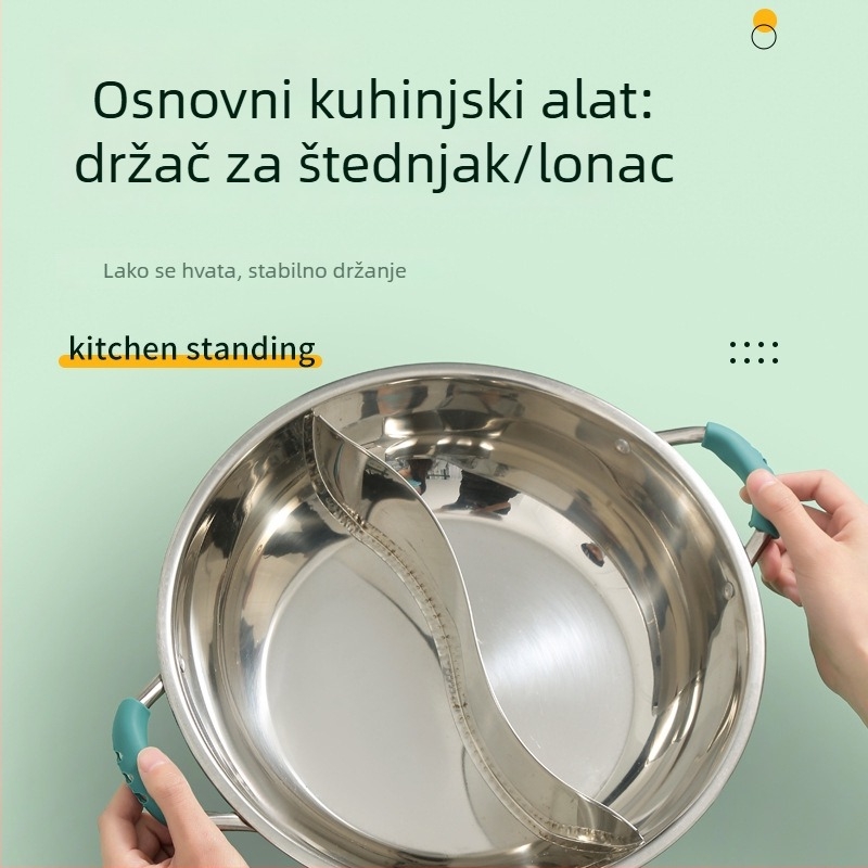 Silikonske rukavice za drške lonaca, otporne na toplinu, šarene, minimalistički dizajn, izolirani grip za lonce i posude za parenje