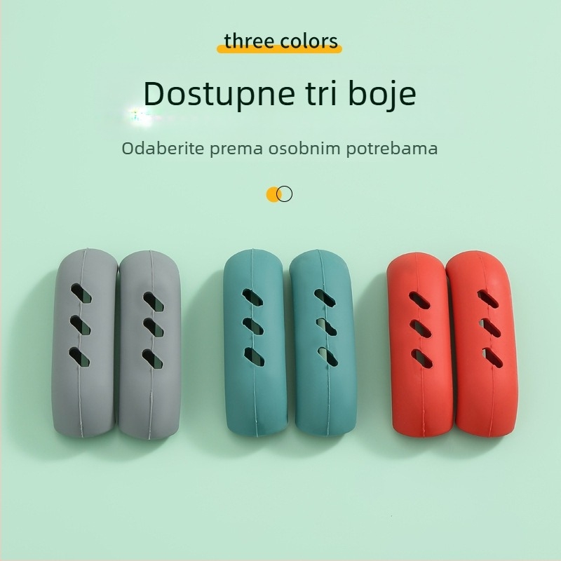 Silikonske rukavice za drške lonaca, otporne na toplinu, šarene, minimalistički dizajn, izolirani grip za lonce i posude za parenje