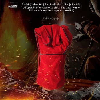Dvostruko kožne rukavice za zavarivanje, debele i produžene, otporne na visoke temperature, vatrootporne, otporne na habanje i izolirane