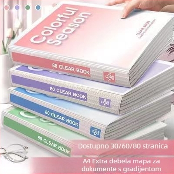 Kutija za dokumente s američkim gradijentnim bojama za učenike — organizator dokumenata, kapacitet 30, 60 ili 80 stranica