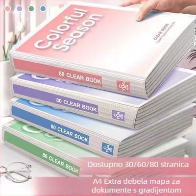 Kutija za dokumente s američkim gradijentnim bojama za učenike — organizator dokumenata, kapacitet 30, 60 ili 80 stranica