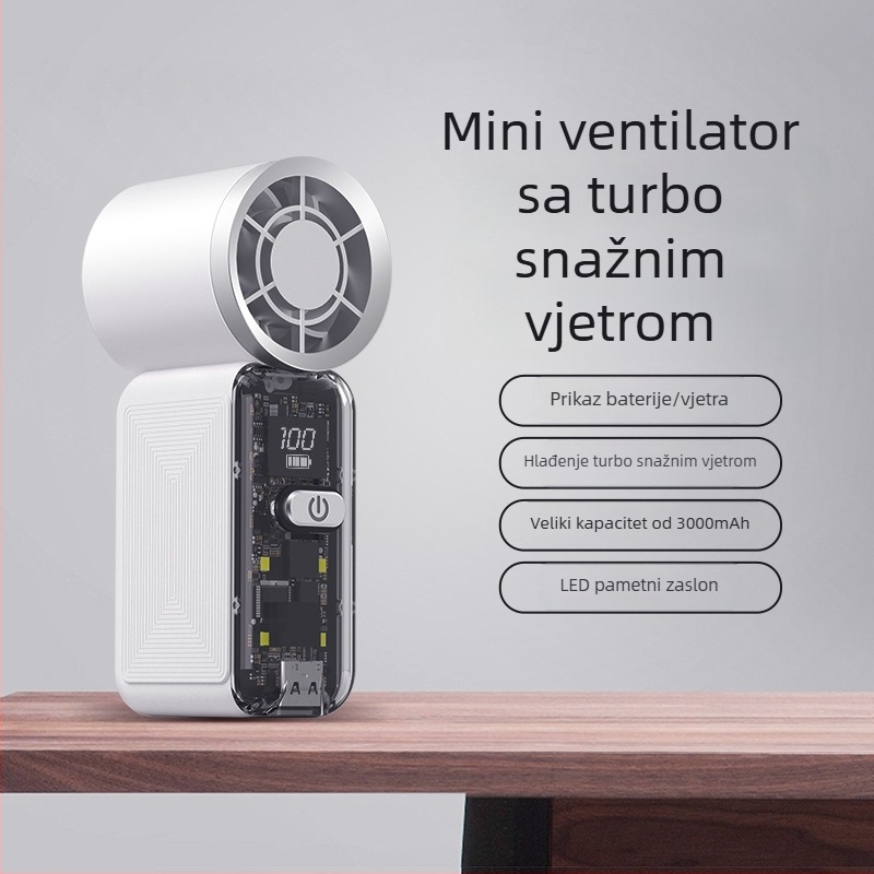 2026 novi prenosni prozirni ventilator za stolno i ručno korištenje, hlađenje, visok estetski dojam